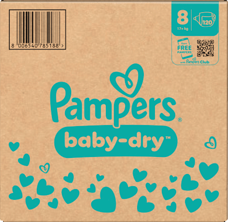 Windeln Baby Dry Gr. 8 Extra Large (17+ kg) Monatsbox Pampers