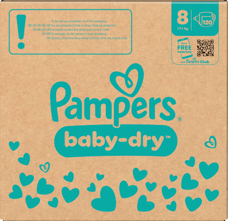 Windeln Baby Dry Gr. 8 Extra Large (17+ kg) Monatsbox Pampers