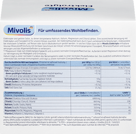 Elektrolyte, 50 Sticks Mivolis