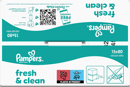Feuchttücher Fresh Clean (15x80 St), Vorteilspack  Pampers