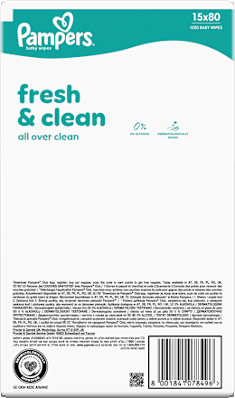 Feuchttücher Fresh Clean (15x80 St), Vorteilspack  Pampers