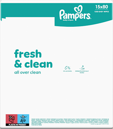 Feuchttücher Fresh Clean (15x80 St), Vorteilspack  Pampers