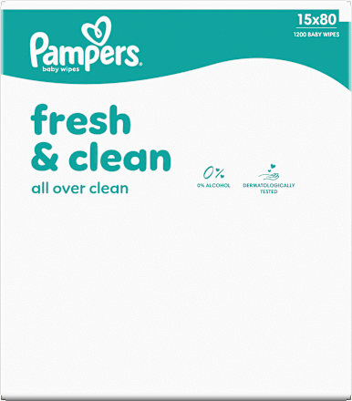 Feuchttücher Fresh Clean (15x80 St), Vorteilspack  Pampers