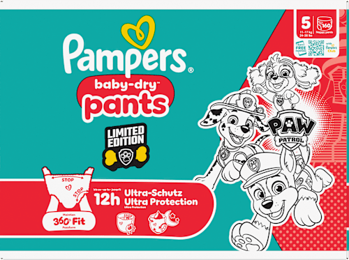 Baby Pants Baby Dry Gr. 5 Junior (11-17 kg) Limited Edition Paw Patrol Monatsbox Pampers baby-dry