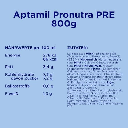 Anfangsmilch Pre Pronutra von Geburt an Aptamil