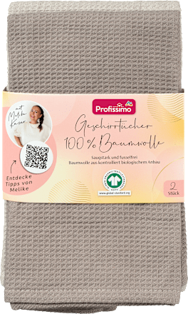 Geschirrtücher 100% Baumwolle hellgrau/dunkelgrau Profissimo