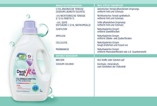 Colorwaschmittel Ultra Sensitive Denkmit