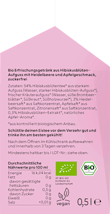 Eistee, Hibiskusblüte & Heidelbeere  nosuga