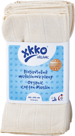 Plienky z biobavlny Organic 40x40 cm - Staré časy Natural xkko