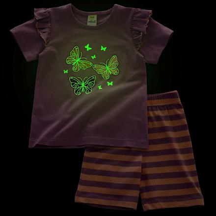 Schlafanzug mit Glow-in-the-Dark Schmetterlings-Motiv, lila, Gr. 92 ALANA