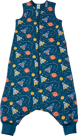 Schlafsack mit Beinen 2 TOG & Weltall-Muster, blau, 100 cm ALANA