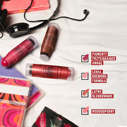 Róż w sztyfcie Multi-Tasker Blush’N’Brush 150 Cherry On Point RIMMEL LONDON
