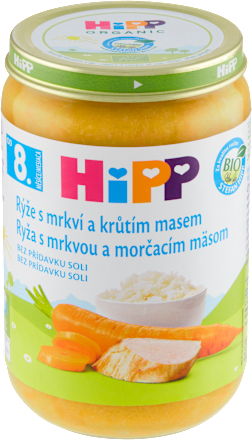 BIO příkrm rýže s mrkví a krůtím masem HiPP