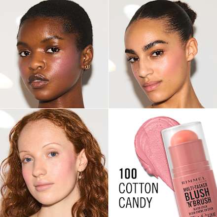 Róż w sztyfcie Multi-Tasker Blush’N’Brush 100 Cotton Candy RIMMEL LONDON