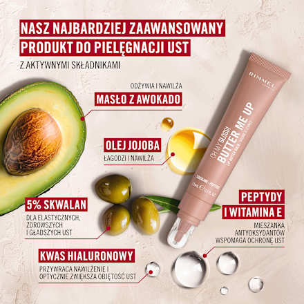 Balsam do ust Oh My Gloss Butter Me Up 001 Latte Delight RIMMEL LONDON
