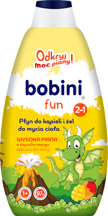 Płyn do kąpieli i żel do mycia, mango, Wysoka Piana  bobini fun