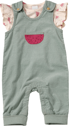 Set mit Shirt mit Melonen-Muster & Latzhose, grün & rosa, Gr. 68 ALANA