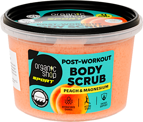 Edzés utáni testradír Sport őszibarackkal és magnéziummal organic shop