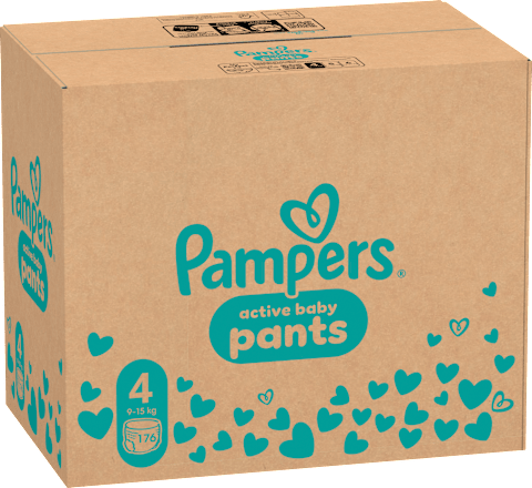 Plienkové nohavičky veľkosť 4 (9 - 15 kg) Monthly Box Pampers active baby