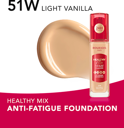 Tekući puder Healthy Mix Anti-Fatigue – 51W Light Vanilla BOURJOIS PARIS