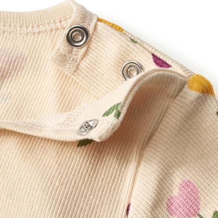 T-Shirt mit Tulpen-Muster & Ripp-Struktur, beige, Gr. 74 ALANA