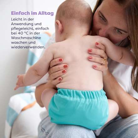 Stoffwindel wiederverwendbar, türkis  Bambino Mio
