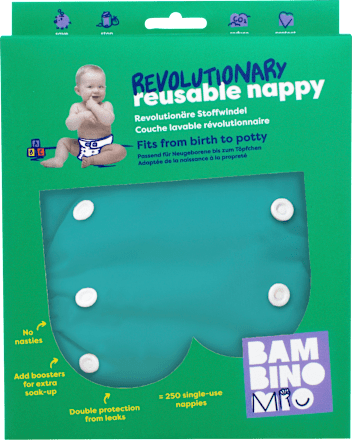 Stoffwindel wiederverwendbar, türkis  Bambino Mio