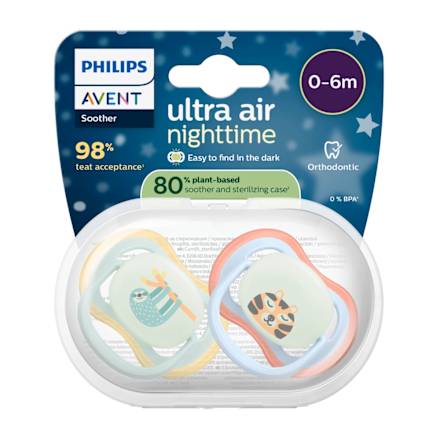 Suzete ultra air de noapte 0-6 luni PHILIPS AVENT