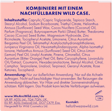 Deostick Fresh Cotton und Sea Salt Nachfüller Wild