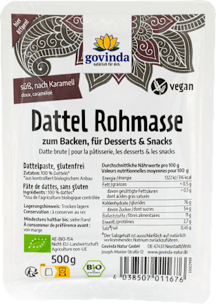 Dattelpaste Rohmasse govinda