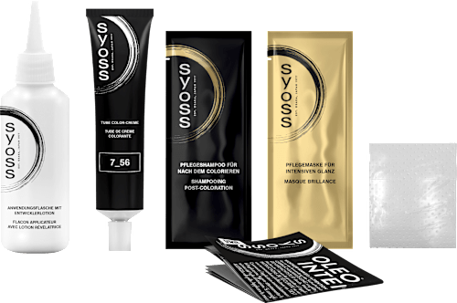Haarfarbe Permanente Öl-Coloration 7_56 Dunkles Aschblond Syoss Oleo Intense