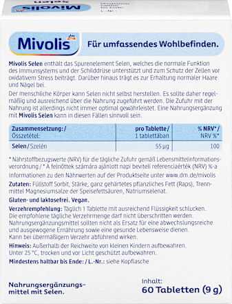 Selen Tabletten 60 St. Mivolis