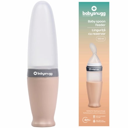 Linguriță cu rezervor de silicon bej babysnugg