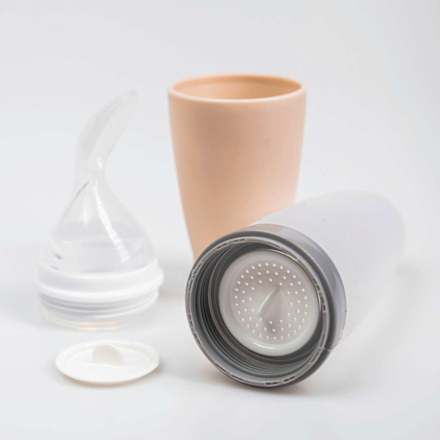 Linguriță cu rezervor de silicon bej babysnugg