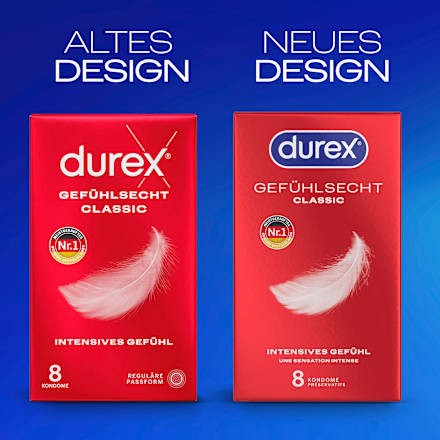 Kondome Gefühlsecht Classic, Breite 56mm Durex