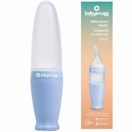 Linguriță cu rezervor de silicon albastru babysnugg