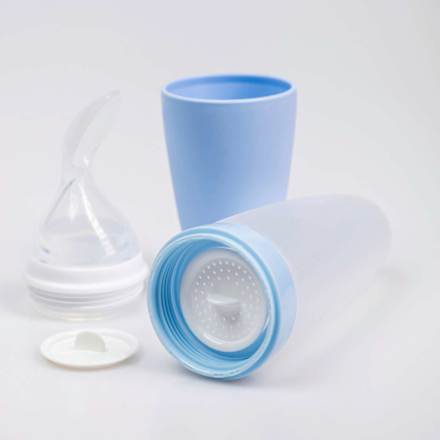 Linguriță cu rezervor de silicon albastru babysnugg