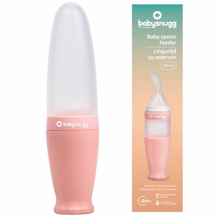 Linguriță cu rezervor de silicon roz babysnugg