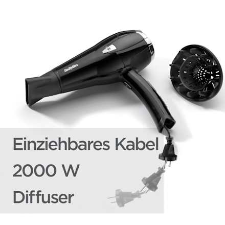 Föhn Cordkeeper 2000 mit Kabeleinzug BaByliss