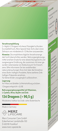 Dragees Haar-Activ 134 St Merz Spezial