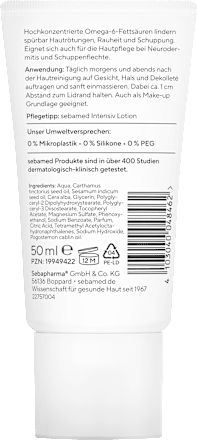 Gesichtscreme intensiv Omega 12% trockene, gerötete Haut sebamed