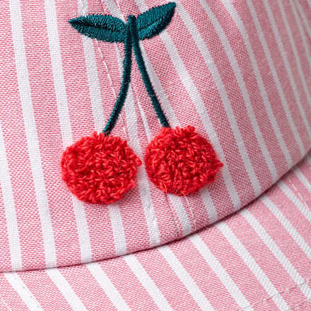 Basecap mit Kirsch-Motiv, rosa & weiß, Gr. 52/53 PUSBLU