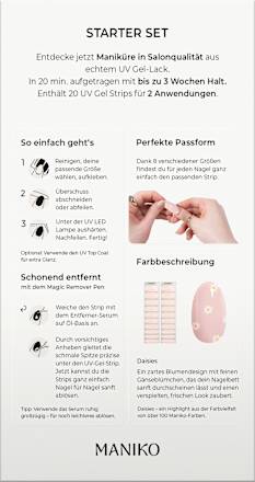 Starterset UV Gel Nagelfolien Daisies Maniko