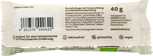 Haferriegel Weiße Creme & Pistazie HistaFood
