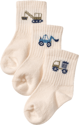 Tennissocken mit Fahrzeug-Motiven, weiß, Gr. 23/26 ALANA