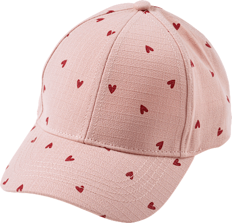 Basecap mit Herz-Muster, rosa, Gr. 50/51 PUSBLU