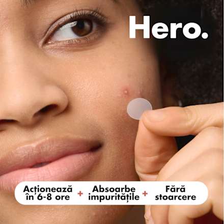 Plasturi hidrocoloidali pentru acnee orginial Hero.