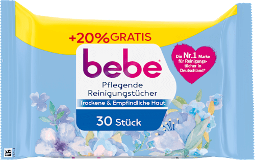 Pflegende Reinigungstücher mit Vitamin E und Glycerin bebe