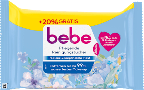 Pflegende Reinigungstücher mit Vitamin E und Glycerin bebe