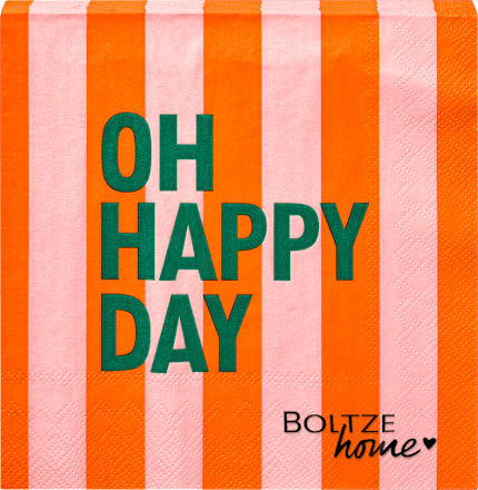 Servietten "Streifen", rosa/orange (16,5x16,5 cm) BOLTZE